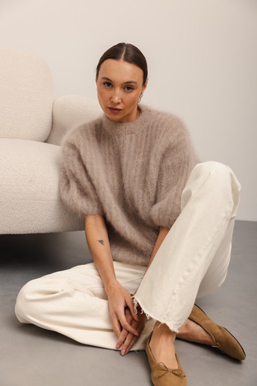 Charlie Moherowy Sweter Beż...