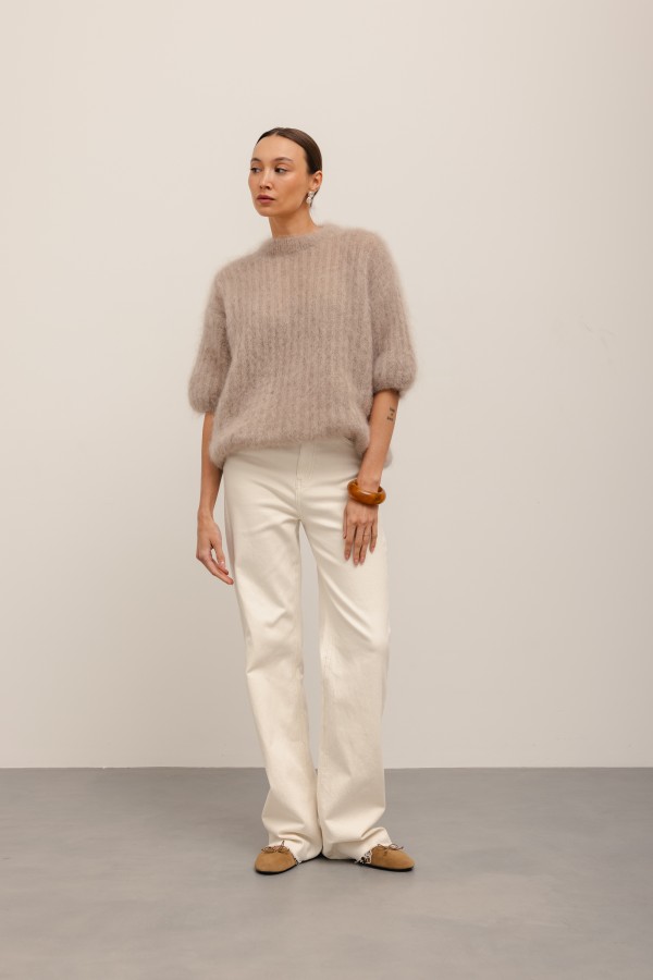 RD2323 Spodnie Jeansowe Extra Long Cream