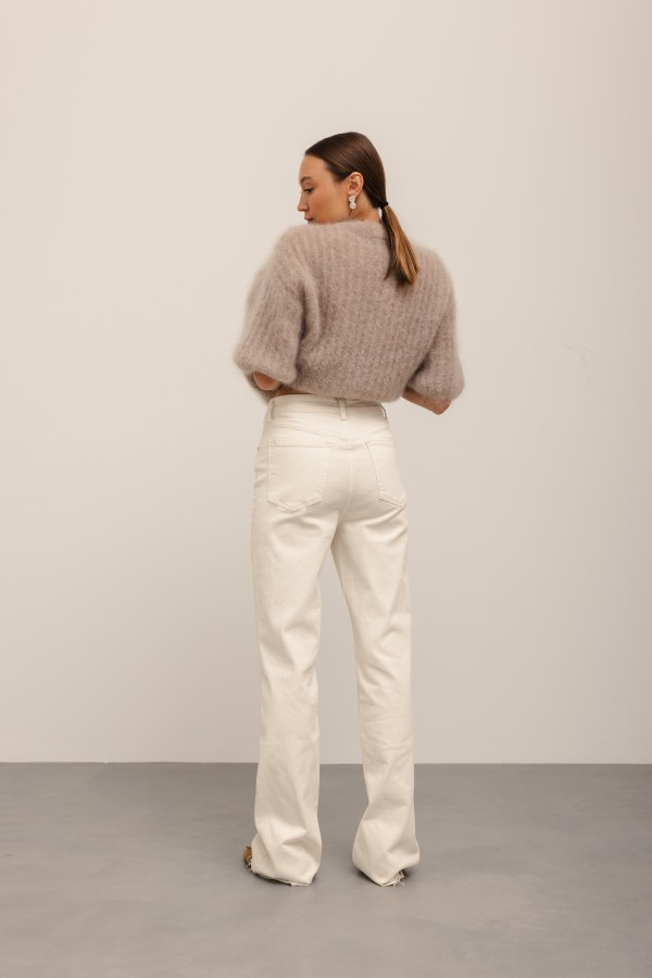 RD2323 Spodnie Jeansowe Extra Long Cream