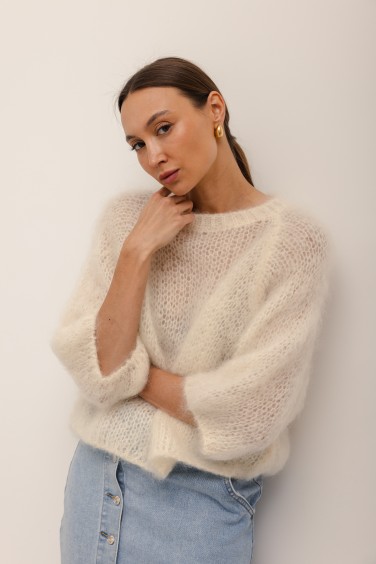Rooney Sweter Moherowy Ecru