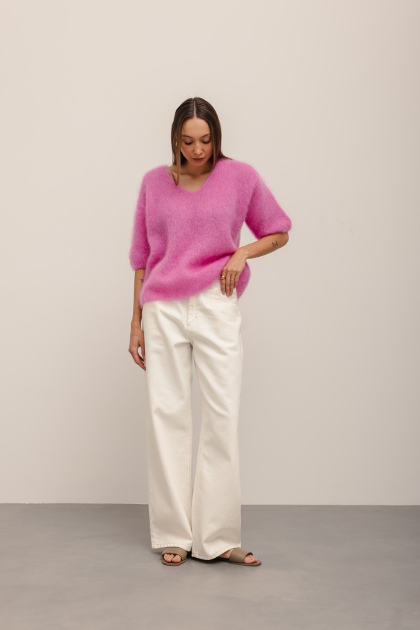 Maxwell Moherowy Sweter Fuksja Premium