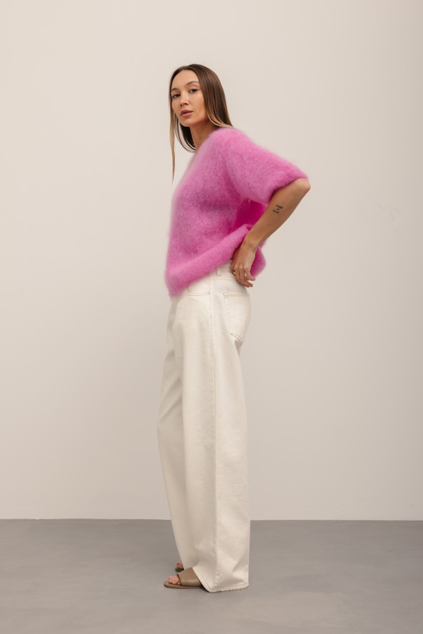 Maxwell Moherowy Sweter Fuksja Premium