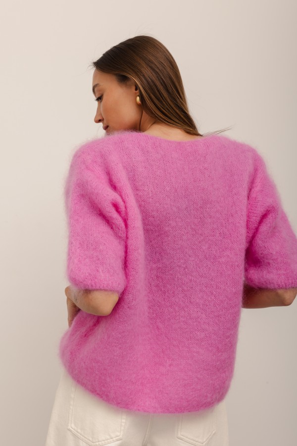 Maxwell Moherowy Sweter Fuksja Premium