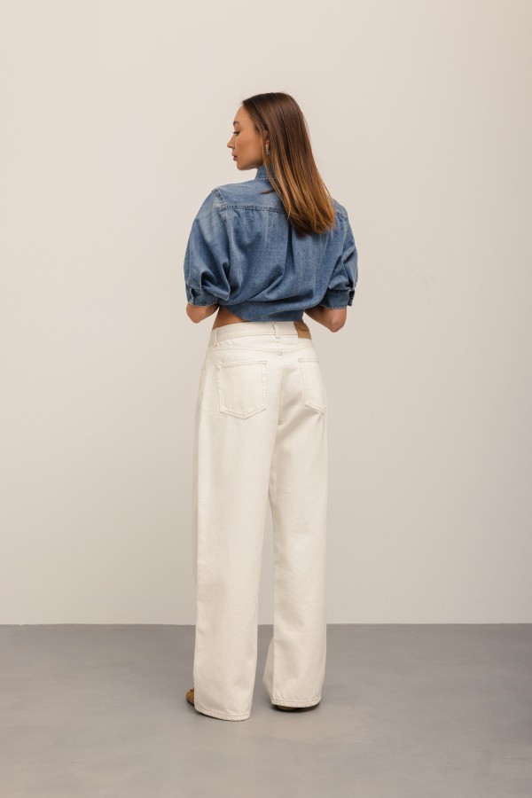 Lexi Spodnie Jeansowe Wide Leg Cream