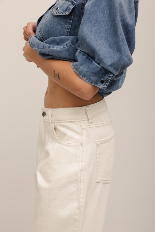 Lexi Spodnie Jeansowe Wide Leg Cream
