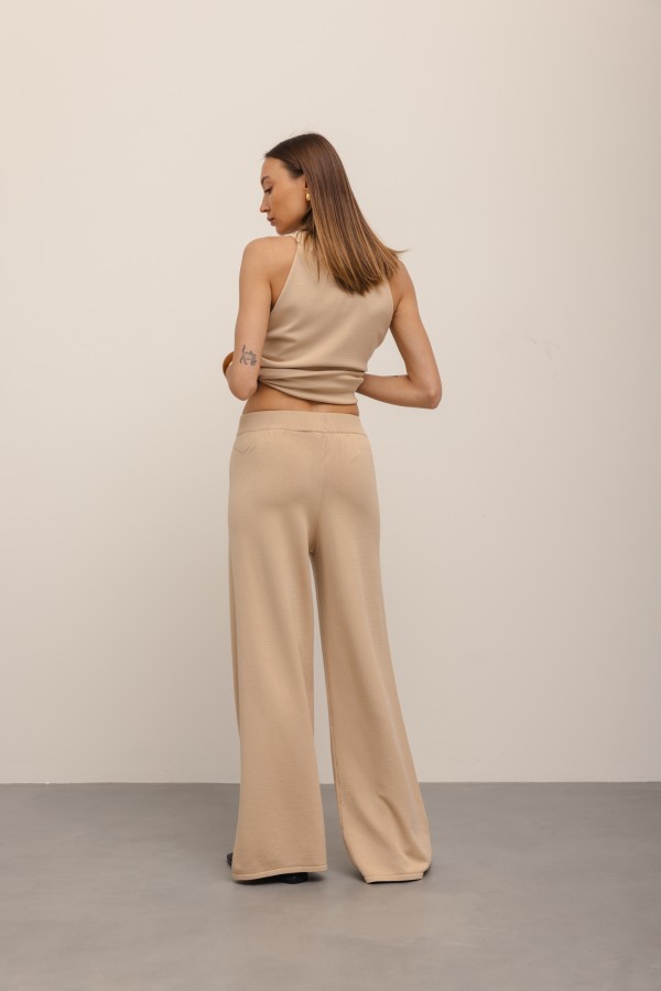 Milo Knit Trousers Beige