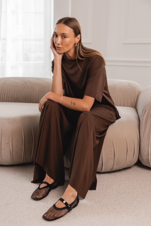 Freya Bluzka z Wiskozy Brąz