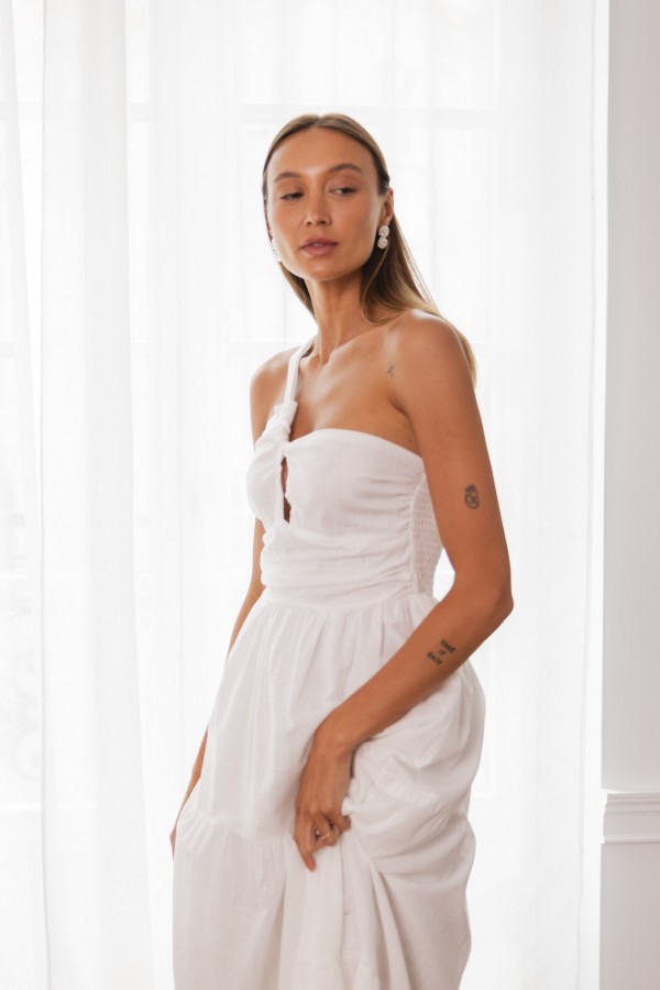 Alina Sukienka Na Jedno Ramię Biała