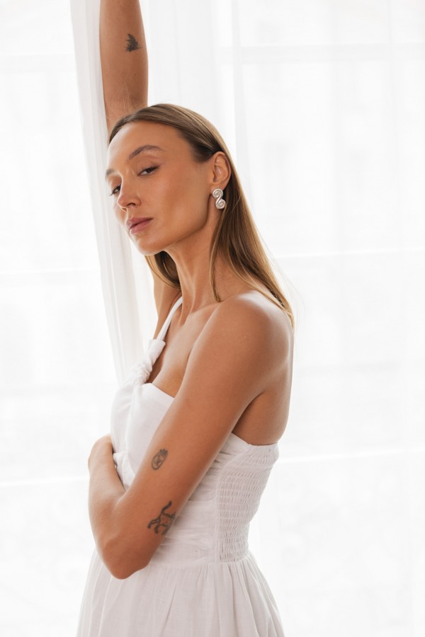 Alina Sukienka Na Jedno Ramię Biała