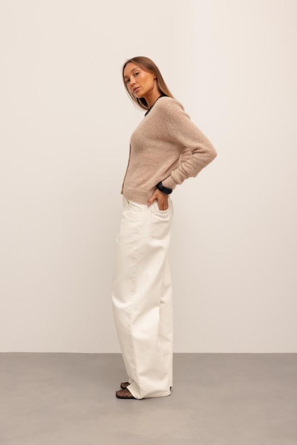 Rio Alpaca Cardigan Beige