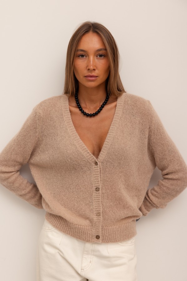Rio Alpaca Cardigan Beige