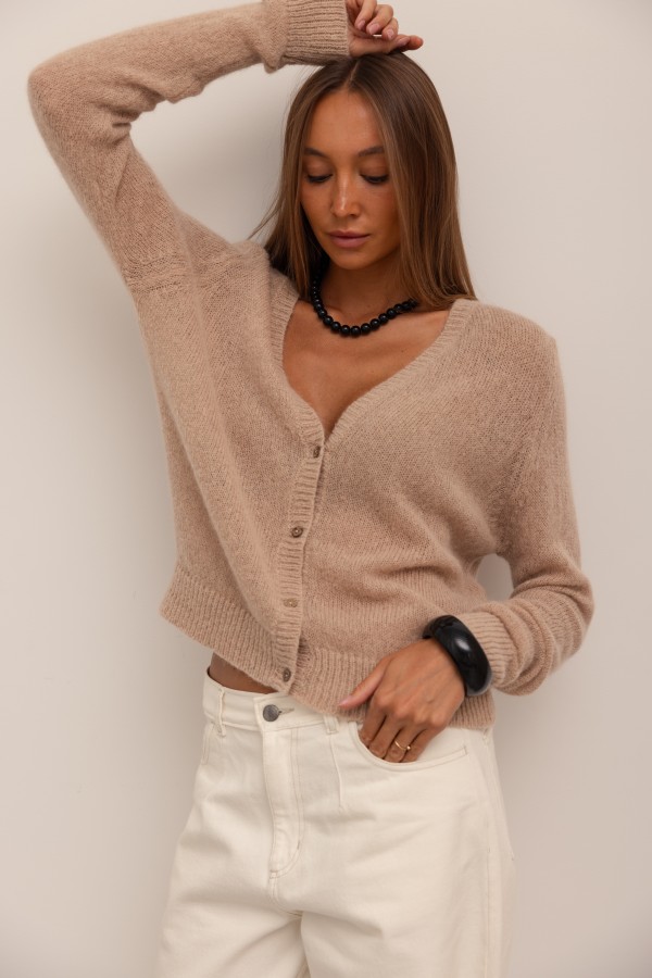 Rio Alpaca Cardigan Beige