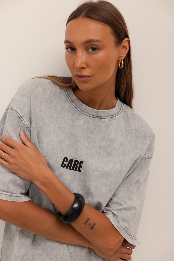 Care T-shirt Gray