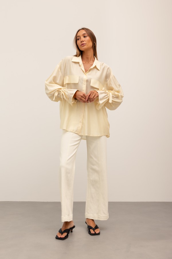 B808 Wide-Leg Jeans Cream
