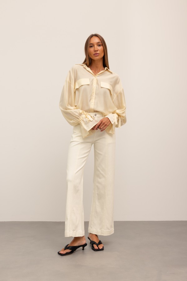B808 Wide-Leg Jeans Cream