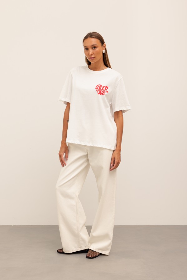 Self Love T-shirt Biały