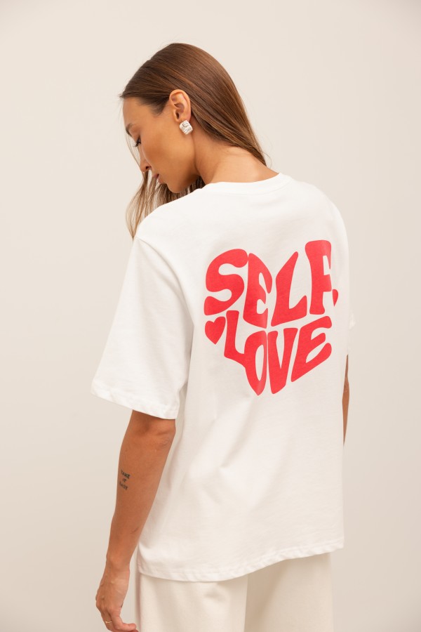 Self Love T-shirt Biały