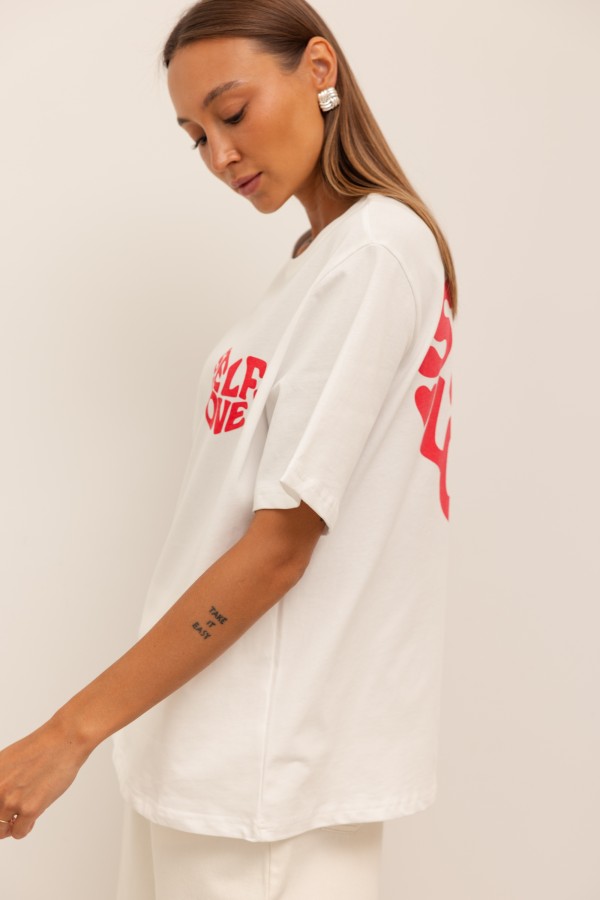 Self Love T-shirt Biały