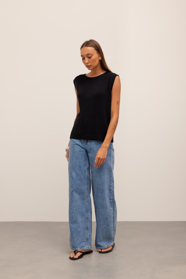 9024 Spodnie Jeansowe Wide Leg Blue