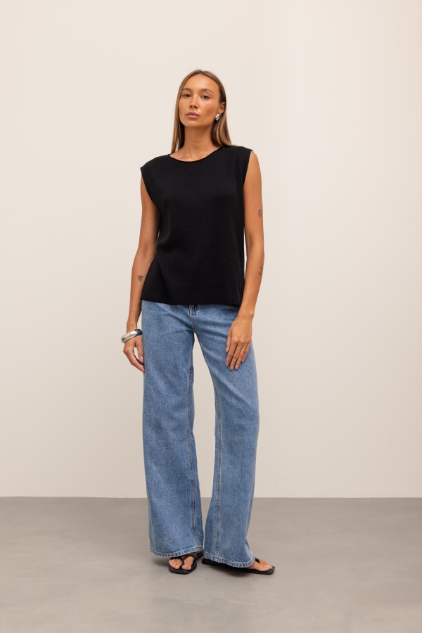 9024 Spodnie Jeansowe Wide Leg Blue