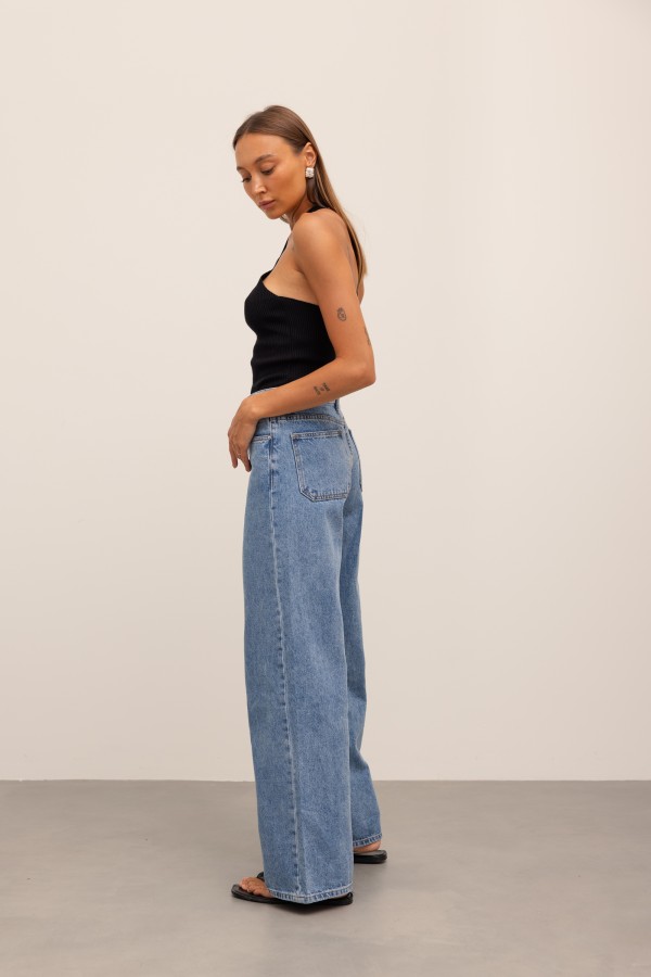 9024 Spodnie Jeansowe Wide Leg Blue