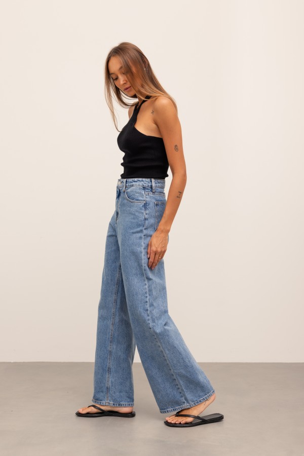 9024 Spodnie Jeansowe Wide Leg Blue