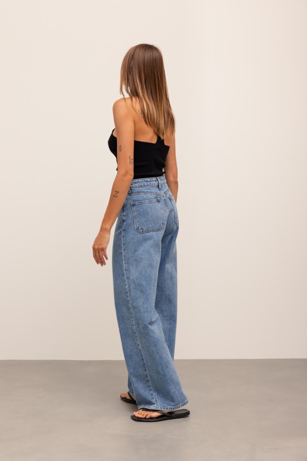 9024 Spodnie Jeansowe Wide Leg Blue
