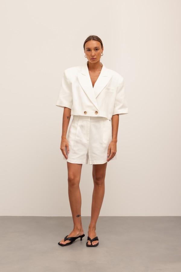 Jody Żakiet O Krótszym Kroju Biel