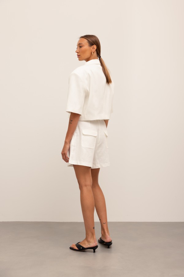 Jody Żakiet O Krótszym Kroju Biel