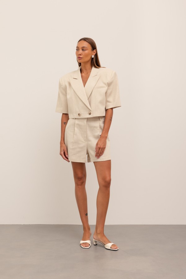 Jody Linen Shorts Beige