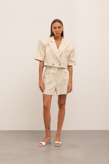 Jody Linen Shorts Beige