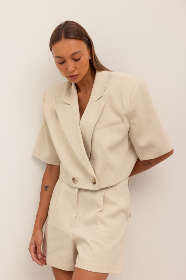 Jody Linen Shorts Beige