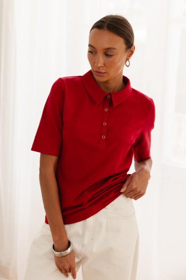 Troy Koszulka Polo Czerwona