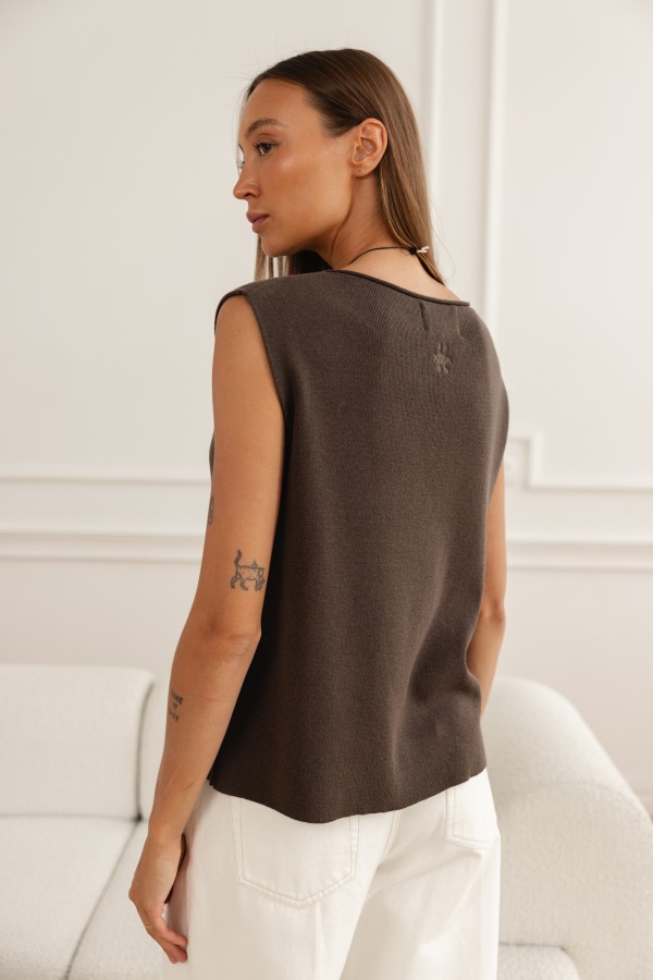 Dion Knit Top Brown