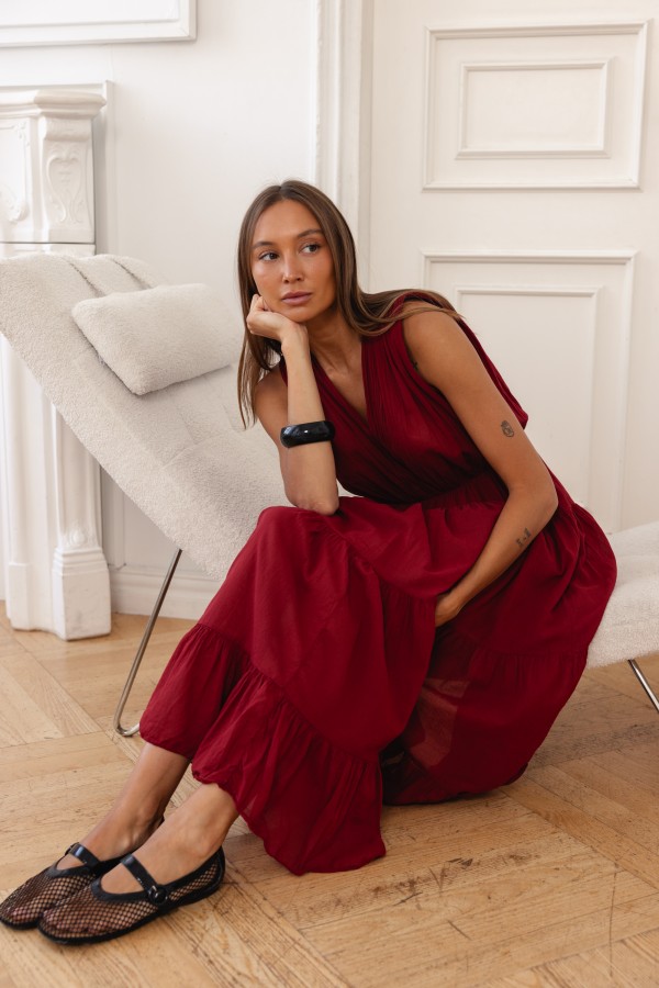 Carmen Sukienka Bordowa