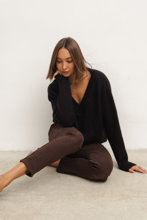W3276 Spodnie Jeansowe Chocolate