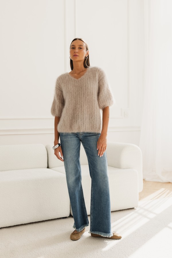 Smith Moherowy Sweter Beige Premium