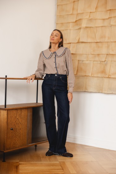 W3636 Wide-Leg Jeans Dark Blue