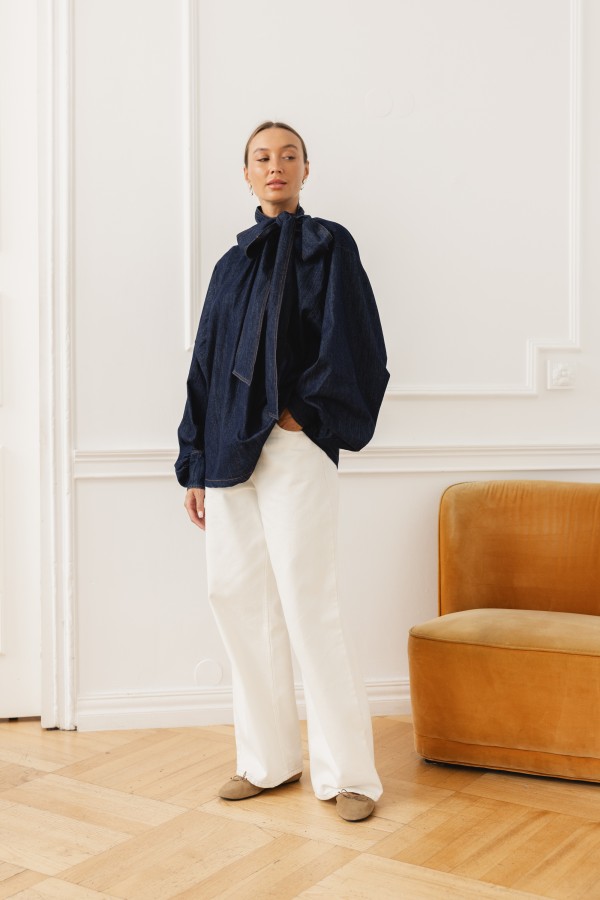 Vivienne Koszula Z Wiązaniem Dark Blue