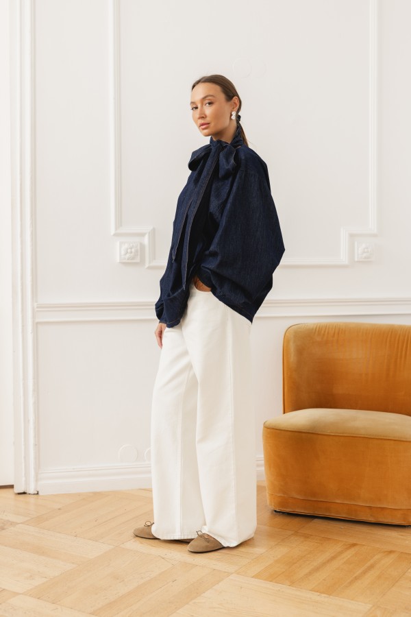 Vivienne Koszula Z Wiązaniem Dark Blue