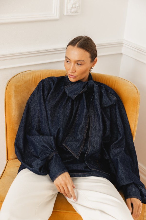 Vivienne Koszula Z Wiązaniem Dark Blue