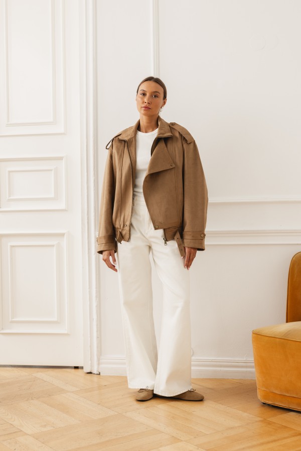 V10257 Kurtka Zamszowa Camel