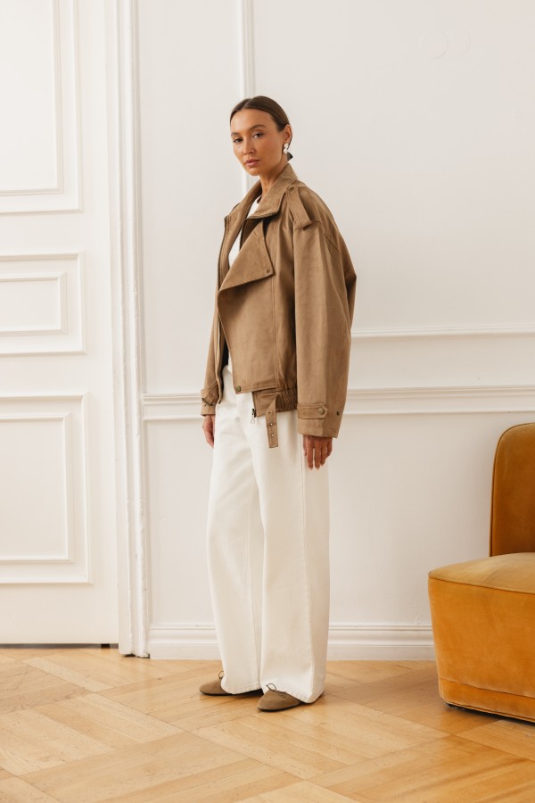 V10257 Kurtka Zamszowa Camel