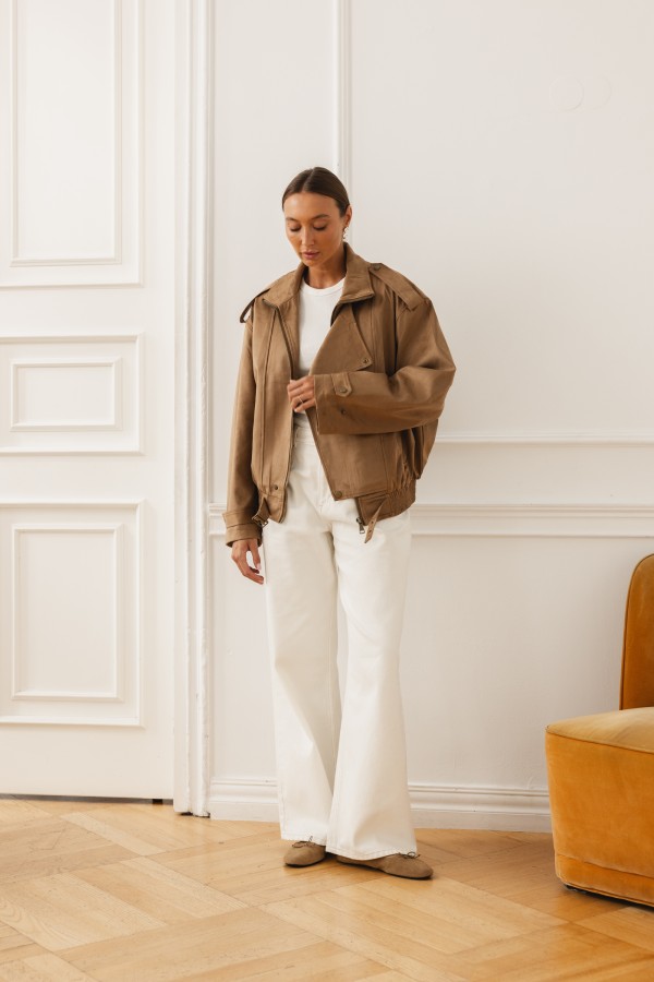 V10257 Kurtka Zamszowa Camel