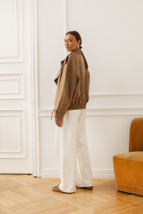 V10257 Kurtka Zamszowa Camel