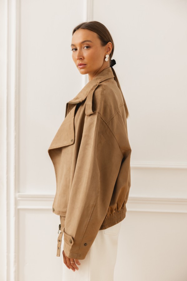 V10257 Kurtka Zamszowa Camel