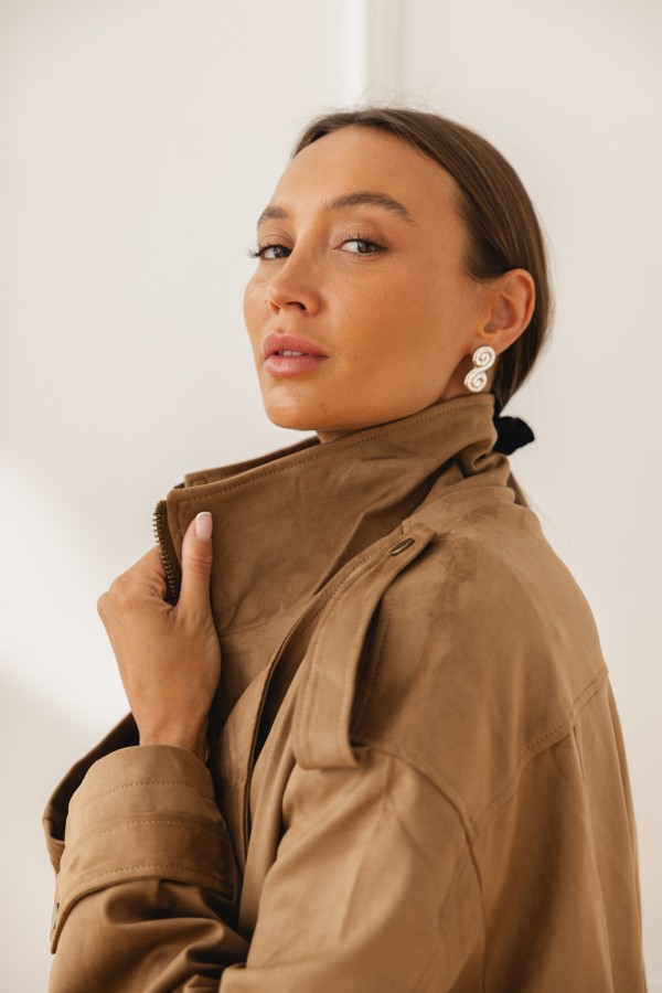 V10257 Kurtka Zamszowa Camel