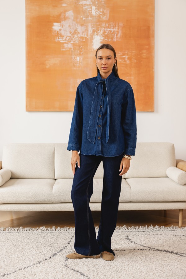 Rita Koszula Jeansowa Z Wiązaniem Blue