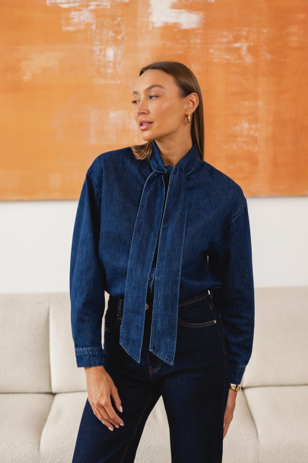 Rita Koszula Jeansowa Z Wiązaniem Blue