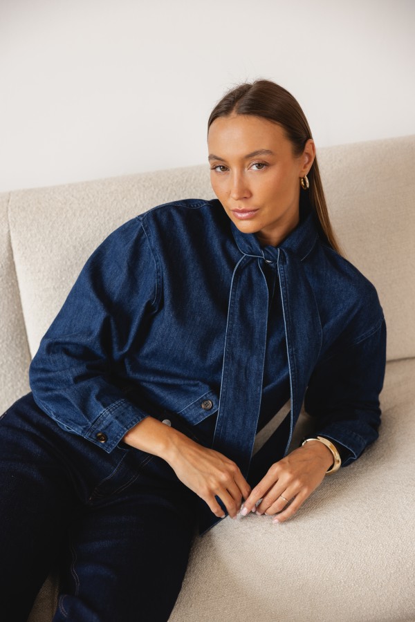 Rita Koszula Jeansowa Z Wiązaniem Blue